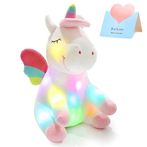 Athoinsu 12'' Light up Unicorn Stuffed...