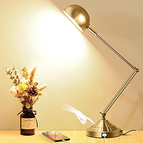 Architect Gold Desk Lamp Dimmable with...