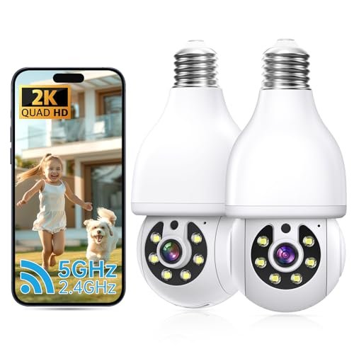 2K Light Bulb Security Camera 5G&2.4G...