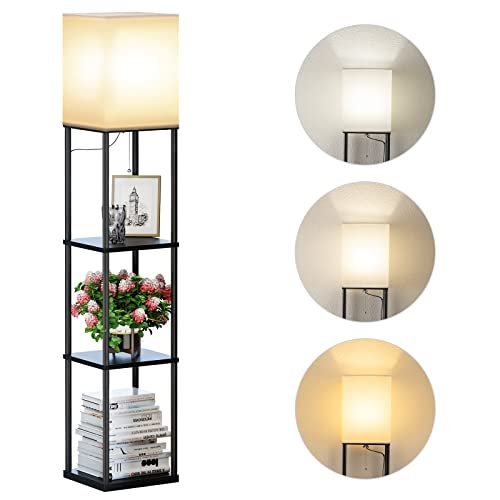 SUNMORY Floor Lamp with Shelves, Modern...