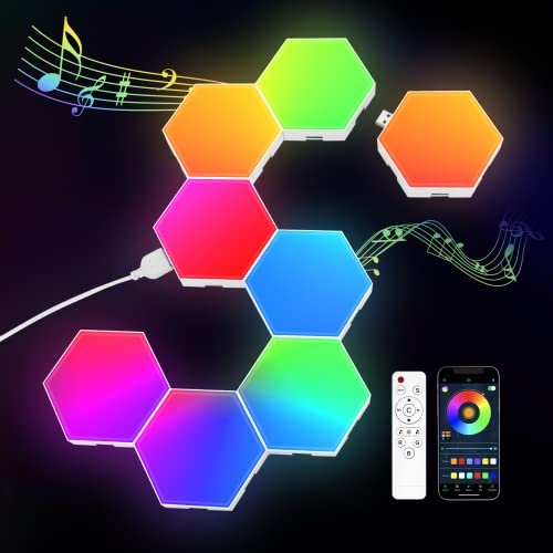 JIMIMORO 8 Pack Hexagon Light Panels...