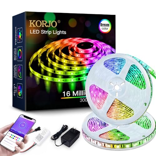 KORJO Dream Color LED Strip Lights,...