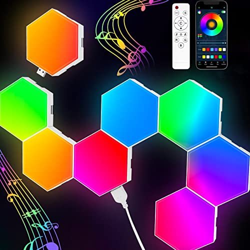 Hexagon Lights (8 Pack) LED Wall Panels:...