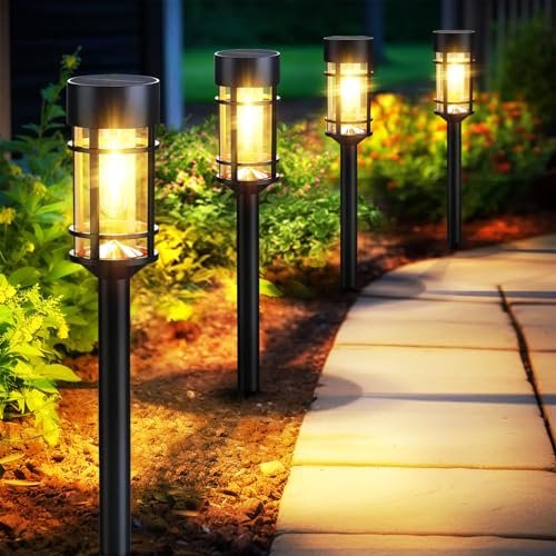 Mancra Solar Pathway Lights, 8 Pack LED...