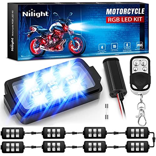 Nilight 8pcs Motorcycle RGB LED Strip...