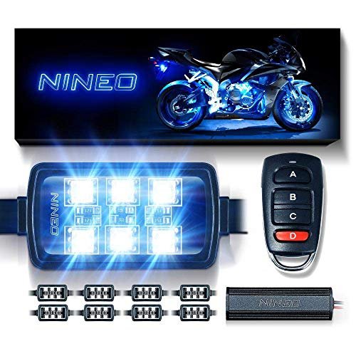 NINEO 8Pcs Motorcycle LED Light Kit with...