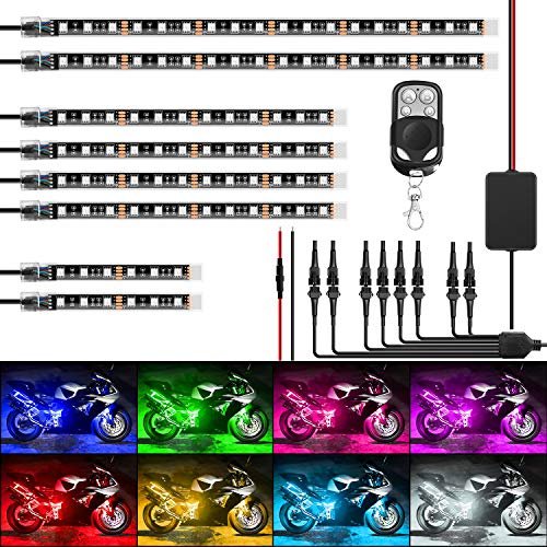 Nilight 8PCS Motorcycle RGB Led Light...