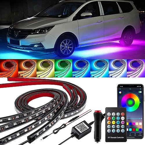 YUGUANG 4Pcs Underglow Kit for Car, APP...